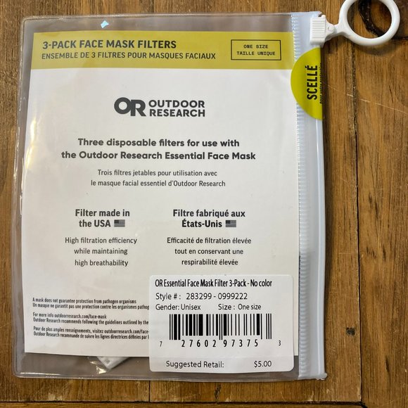 OR Outdoor Research essential face mask filter 3-pack disposable high efficiency - Picture 4 of 5